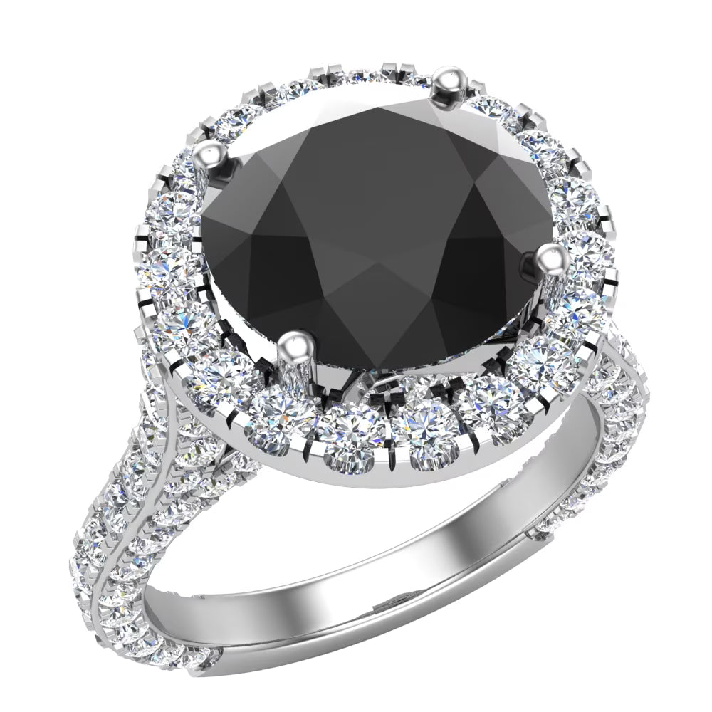 14K White Gold Halo Engagement Ring K792297