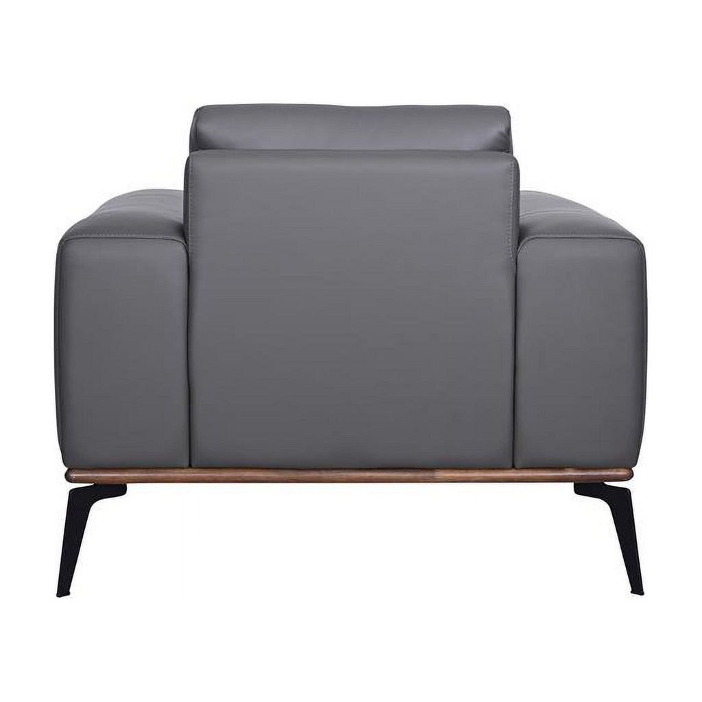 Gray Top Grain Leather Chair S303