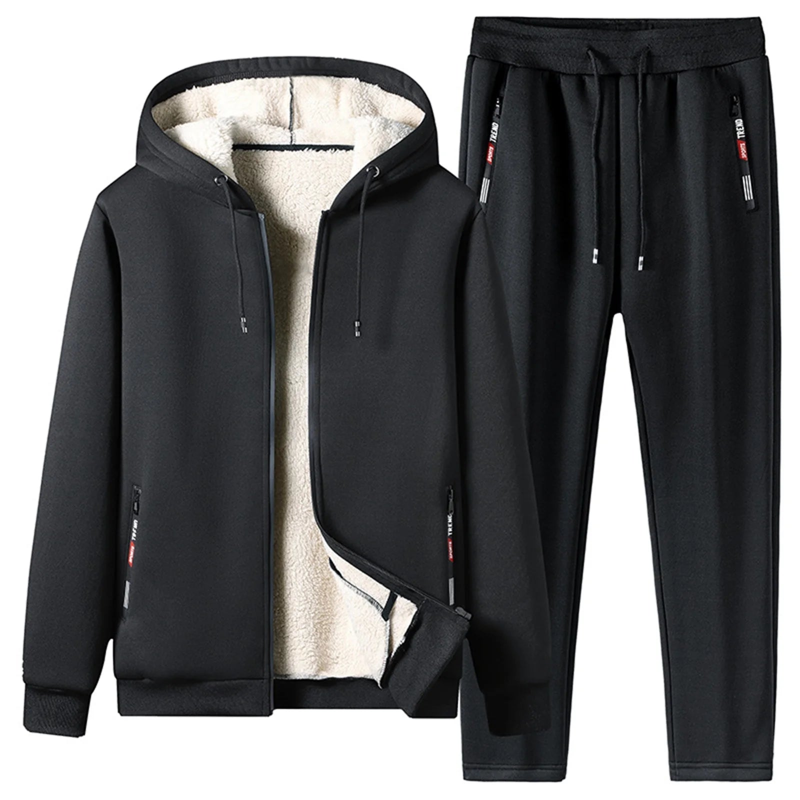 Black XXL Fleece Suit J716