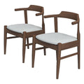 Mid-Century Wood/Fabric Dining Chair in Gray (Set of 2) A13908
