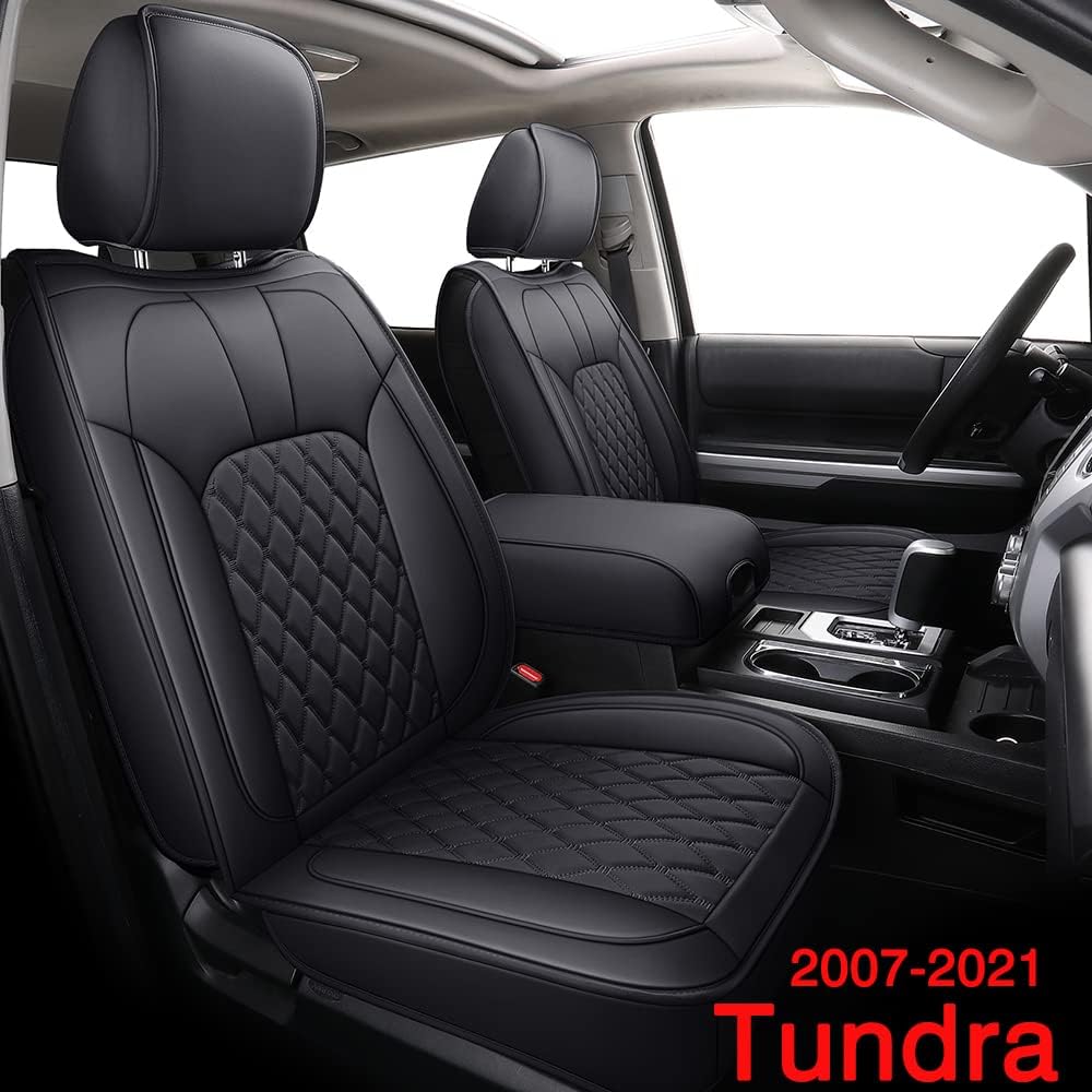 Black Water Proof Faux Leather Front Car Seat Covers R2178