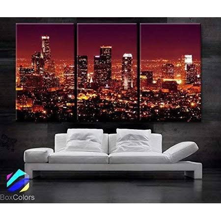 Large 30x60 inch 3 Panels Art Canvas Print Skyline H221