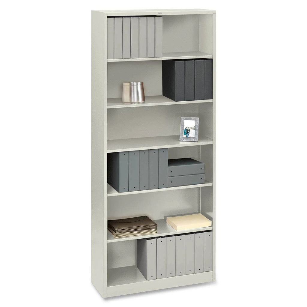 Light Gray Steel Bookcase with 6 Shelves B19820