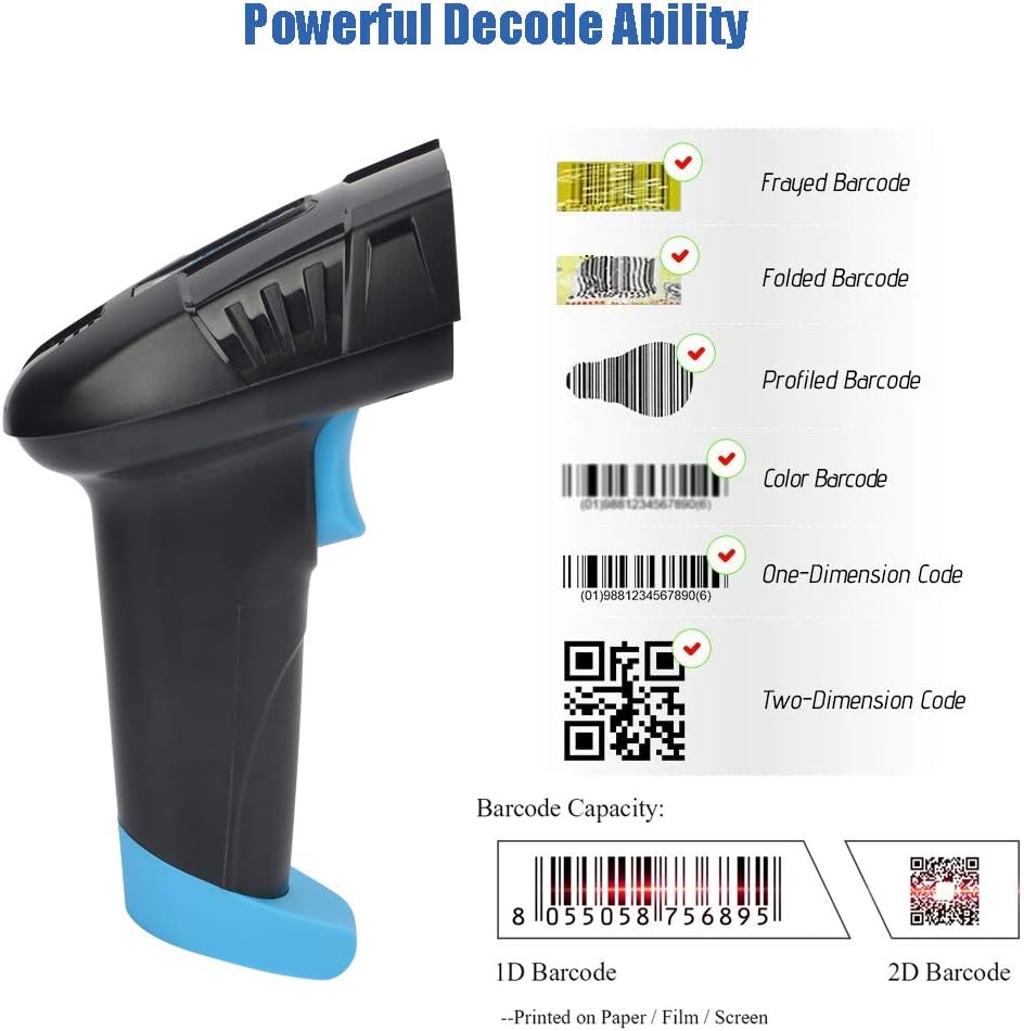 Cordless 2D Barcode Scanner with USB Cradle, Pack of 2 F62407
