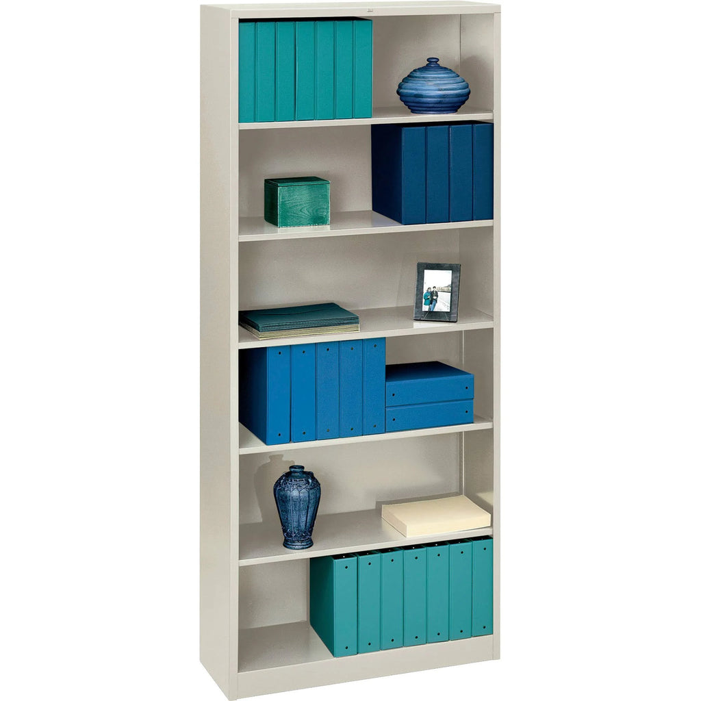 Light Gray Steel Bookcase with 6 Shelves B19820