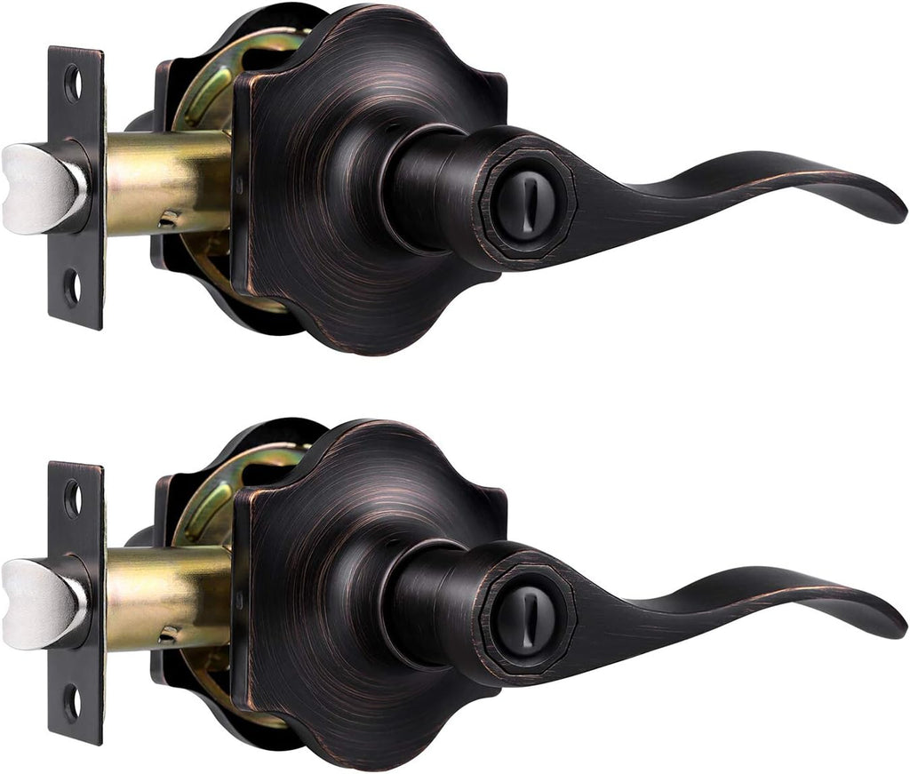 6 Pack Antique Privacy Door Handles Oil Rubbed Bronze Door Lever Set A917806