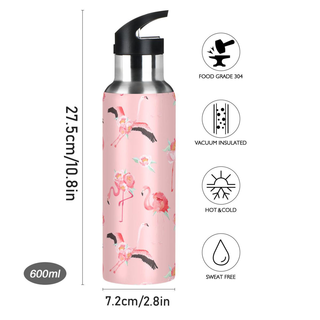 Pink Insulated Stainless Steel Water Bottle with Straw Lid 20 oz M677629