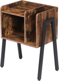 Rustic Brown Stackable End Table with Metal Frame J89407