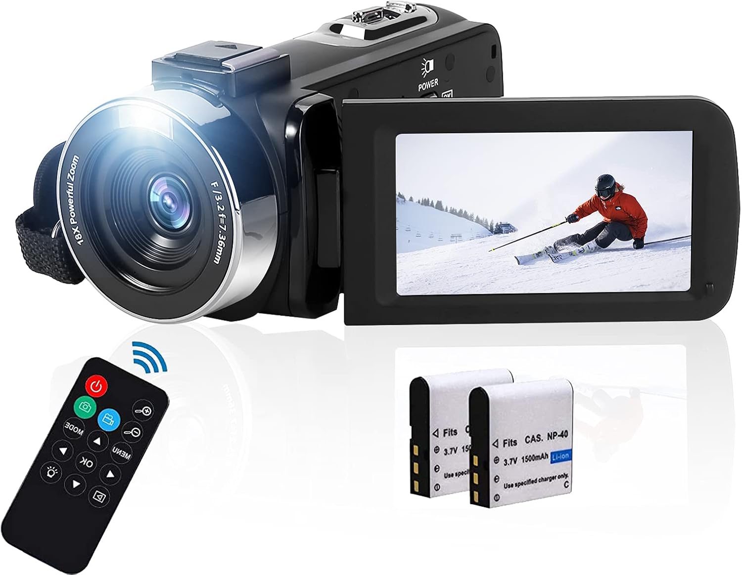 4K 60FPS Autofocus Digital Camera with WiFi, 32GB SD Card, 2 Batteries J349025