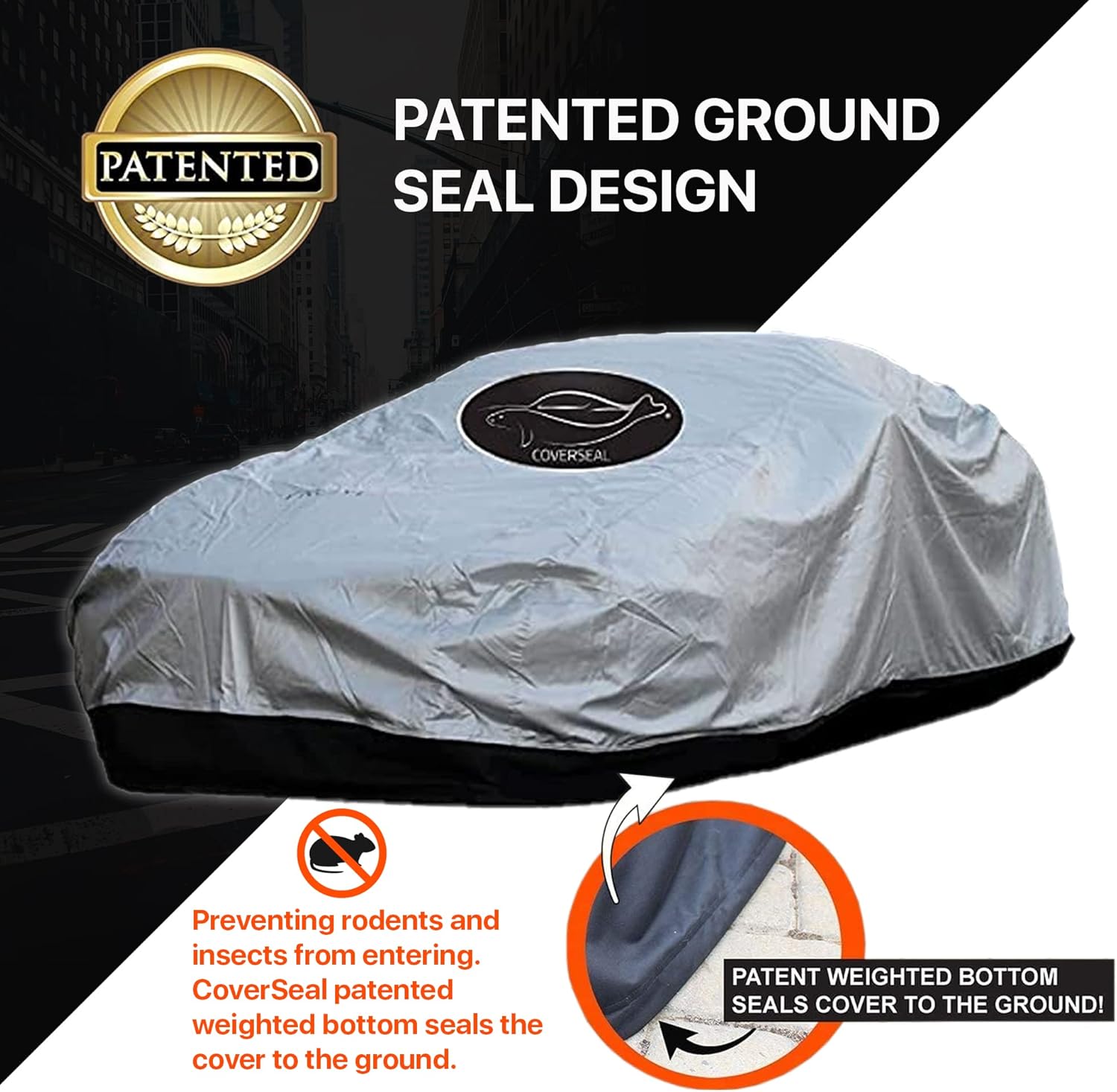Mid Size 189 L x 73 W x 71 H inch Heavy Duty Outdoor Car Cover Q38416