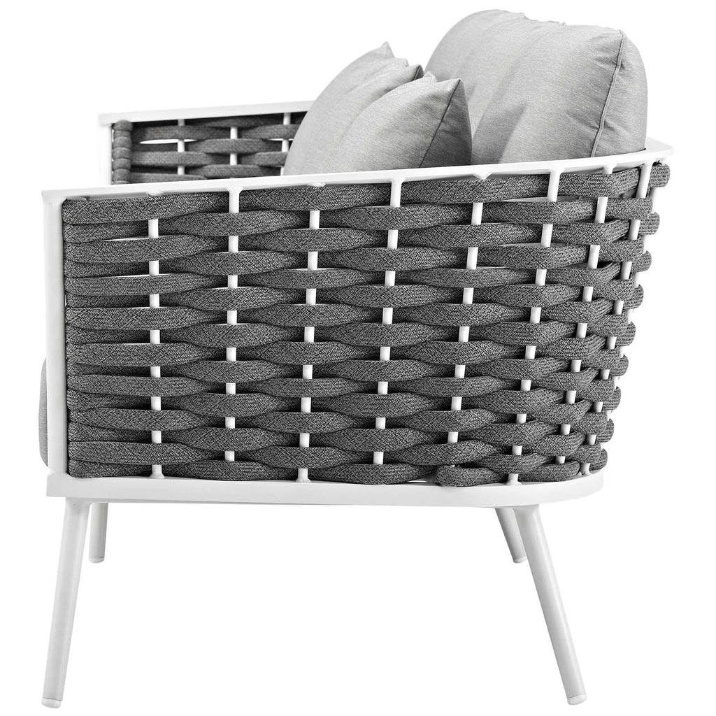 White Gray 6 Piece Aluminum Patio Sectional Sofa Set G90038