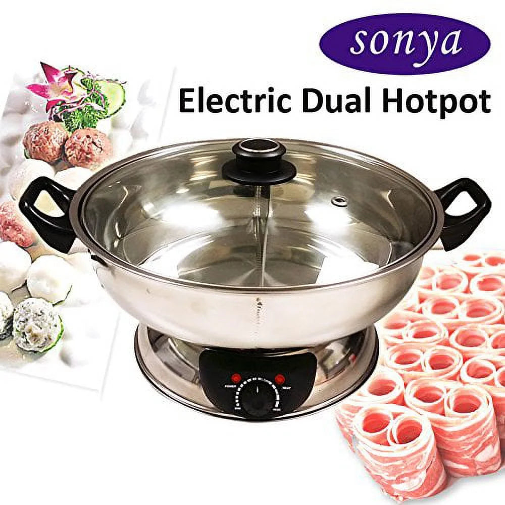 Shabu Shabu Hot Pot Electric Mongolian Hot Pot with Divider J696595
