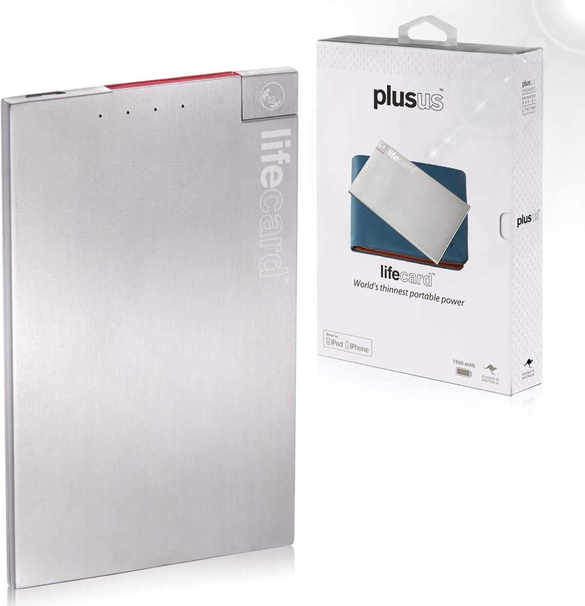 Card Size Power Bank with Built-in MFI Lightning Cable T42188