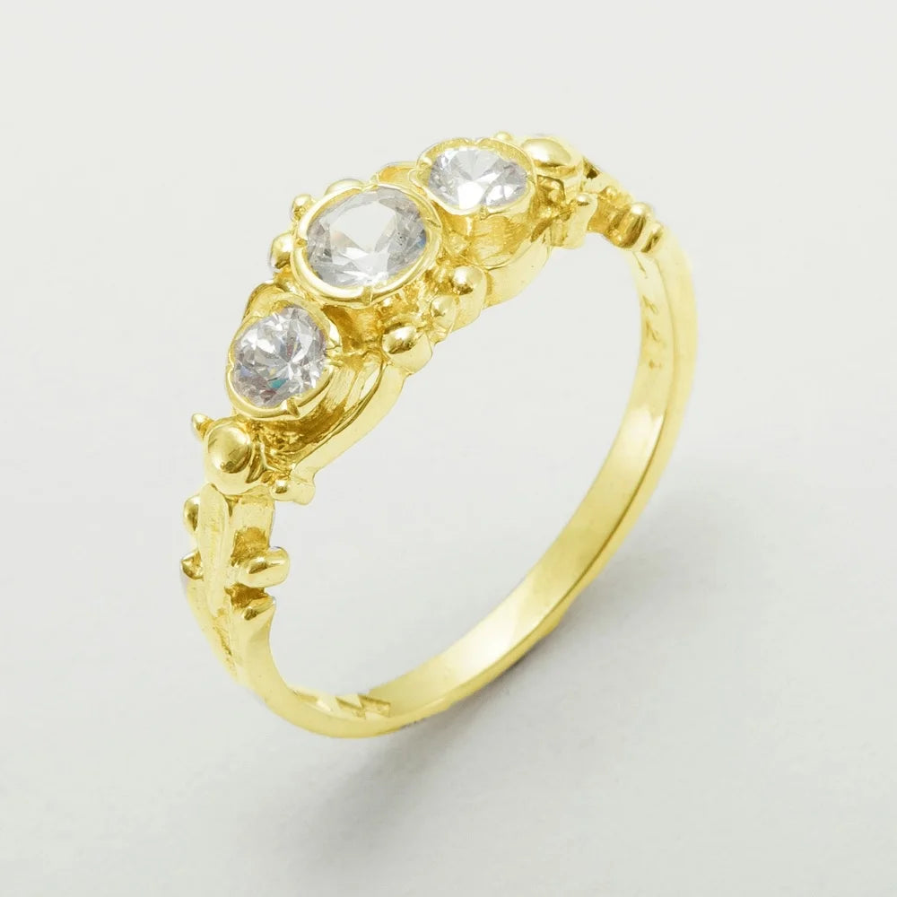 9k Yellow Gold Cubic Zirconia Womens Ring C784