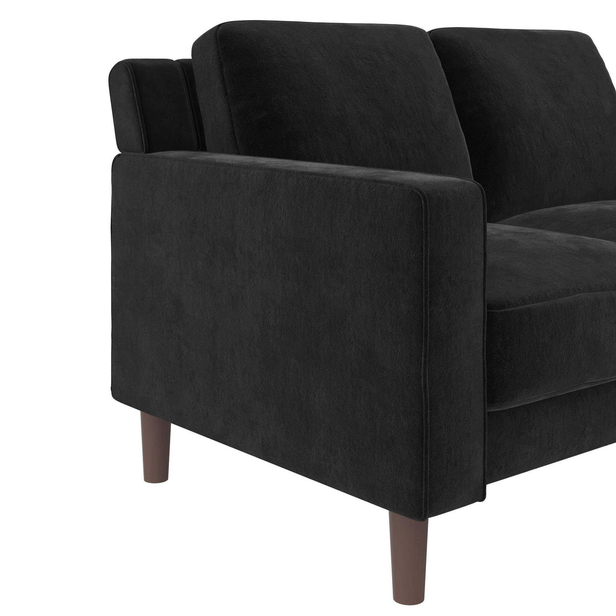 Black Velvet Loveseat 2 Seater Sofa L351067