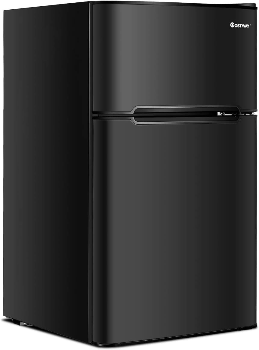 Compact Refrigerator, 3.2 cu ft, 2-Door Mini Fridge with Reversible Door, Grey F377268