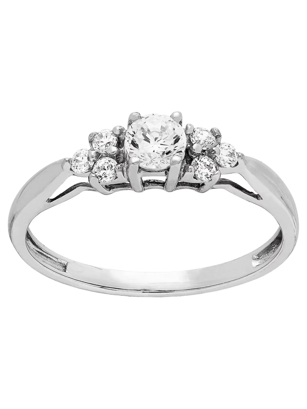Cubic Zirconia Engagement Ring in 10K White Gold T702022