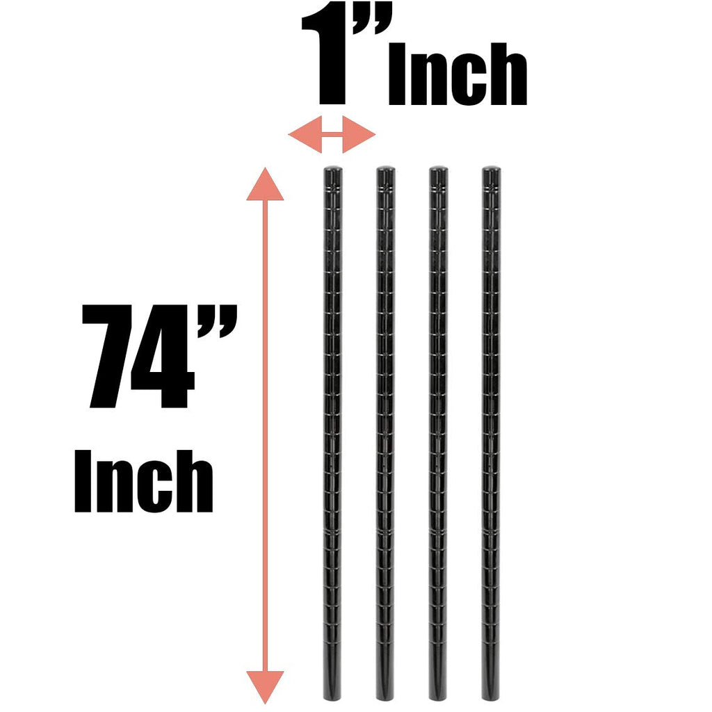 Black Epoxy Wire Shelving Posts, Pack of 2, 14''H C864