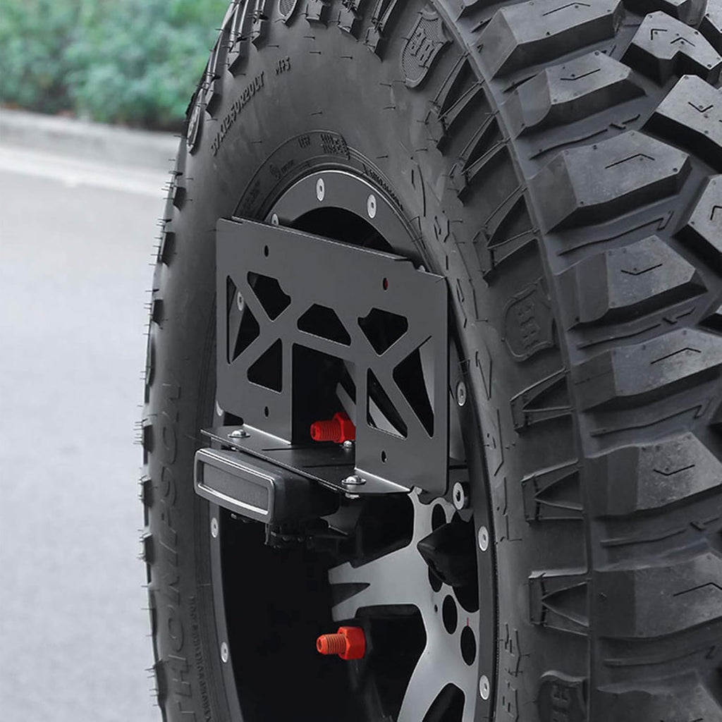 Rear Spare Tire Mount License Plate Relocation Bracket with 3rd Brake Light Mounting Bracket Kit H7303