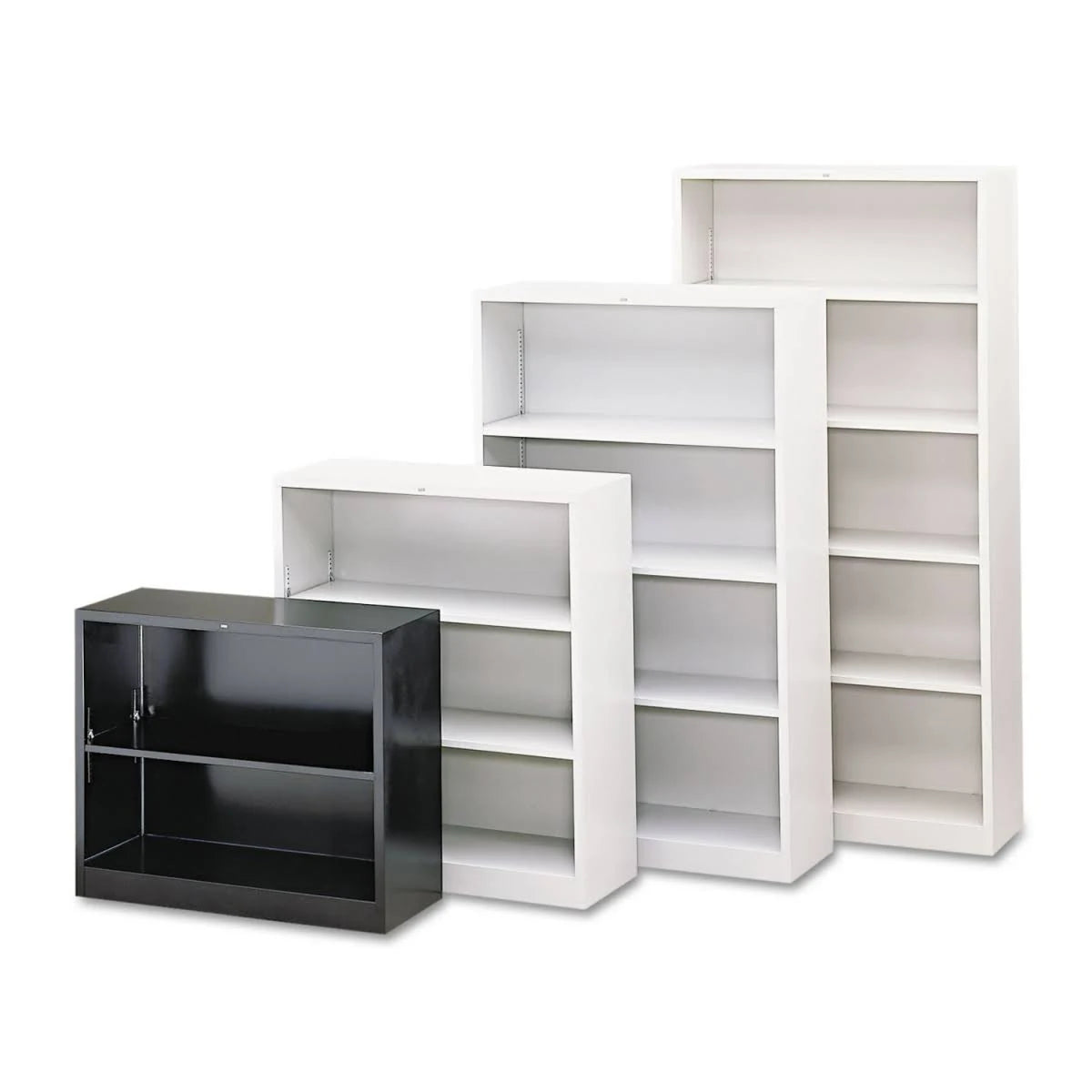 Light Gray Steel Bookcase with 6 Shelves B19820