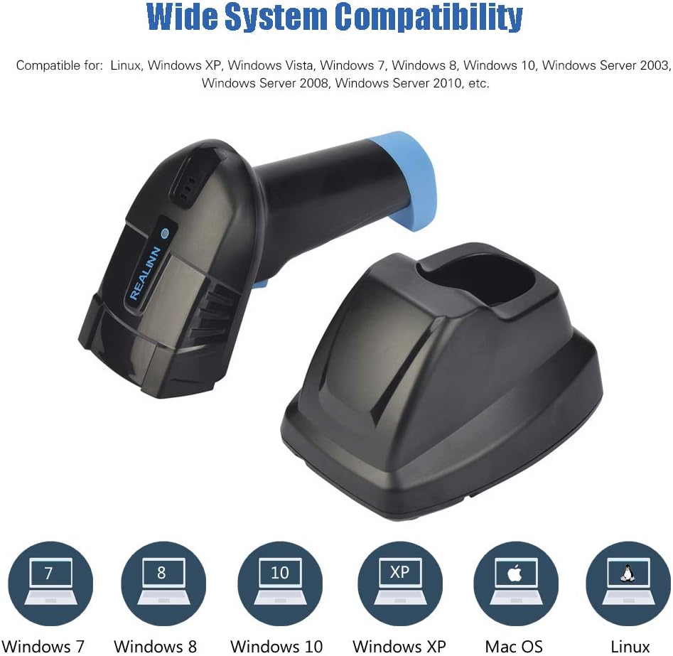 Cordless 2D Barcode Scanner with USB Cradle, Pack of 2 F62407