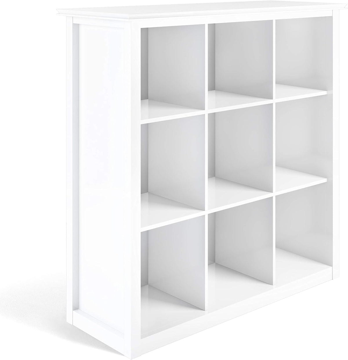 Distressed Grey 9 Cube Solid Wood Bookcase with 9 Shelves B3629