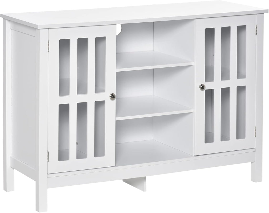 Grey Sideboard Storage Cabinet with 2 Doors and Open Shelving B675
