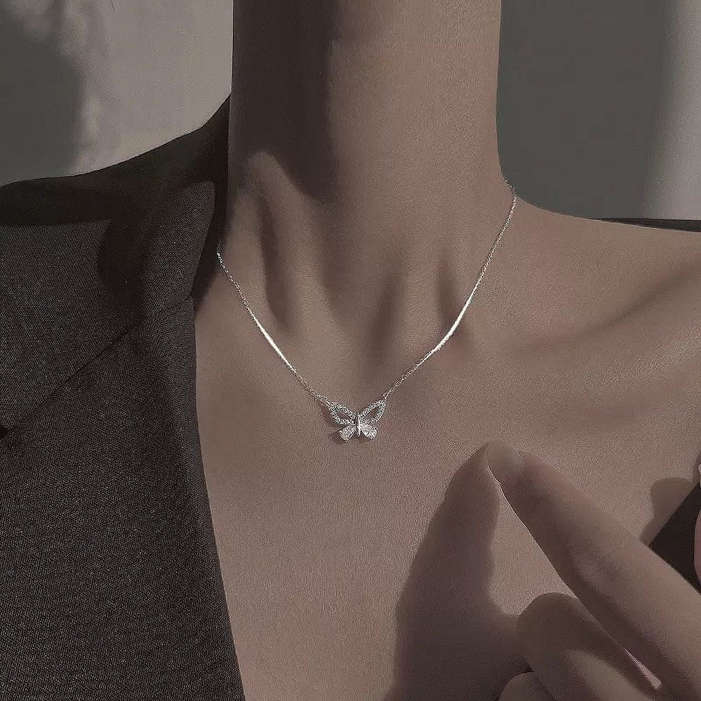 Delicate Butterfly Zircon Choker Necklace F616087