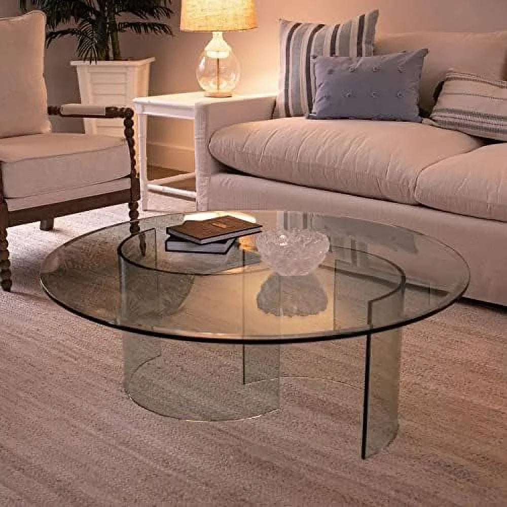 38" Round Clear Tempered Glass Table Top G25945