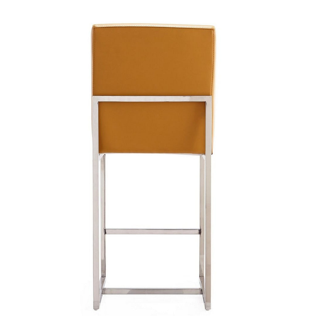 Camel Polished Chrome Stainless Steel Counter Height Bar Stool (Set of 3) Y734