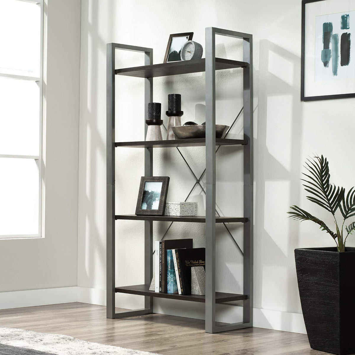 Blade Walnut Finish Bookcase D3229