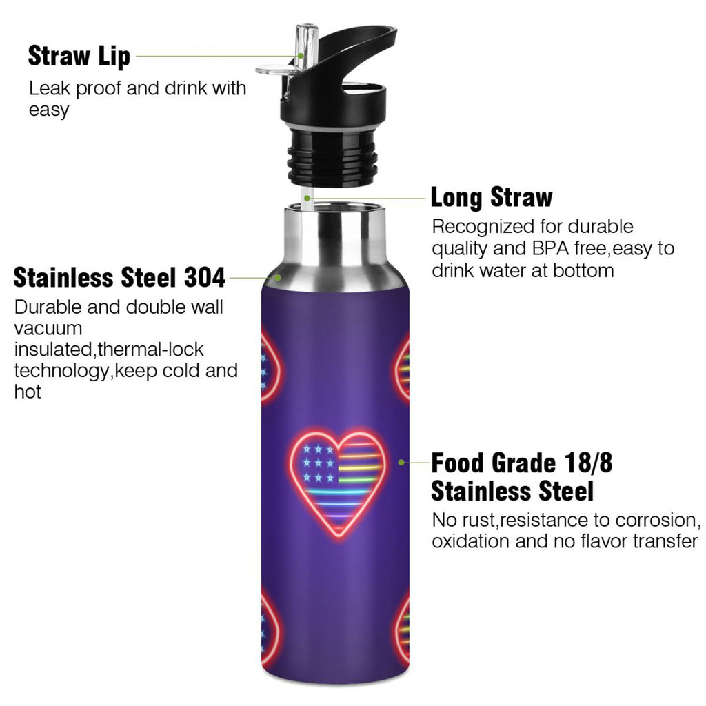 Stainless Steel Insulated Water Bottle with Straw Lid X71370