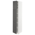 White High Cabinet with Shelves and 2 Doors R1525