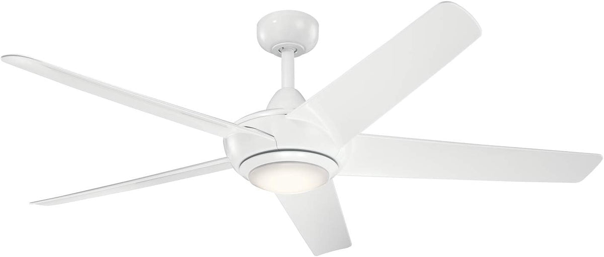 52 inch LED Ceiling Fan in Nickel with Frosted White Polycarbonate Lens Z22710