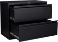 White 2 Drawer Metal Lateral File Cabinet with Lock H2347