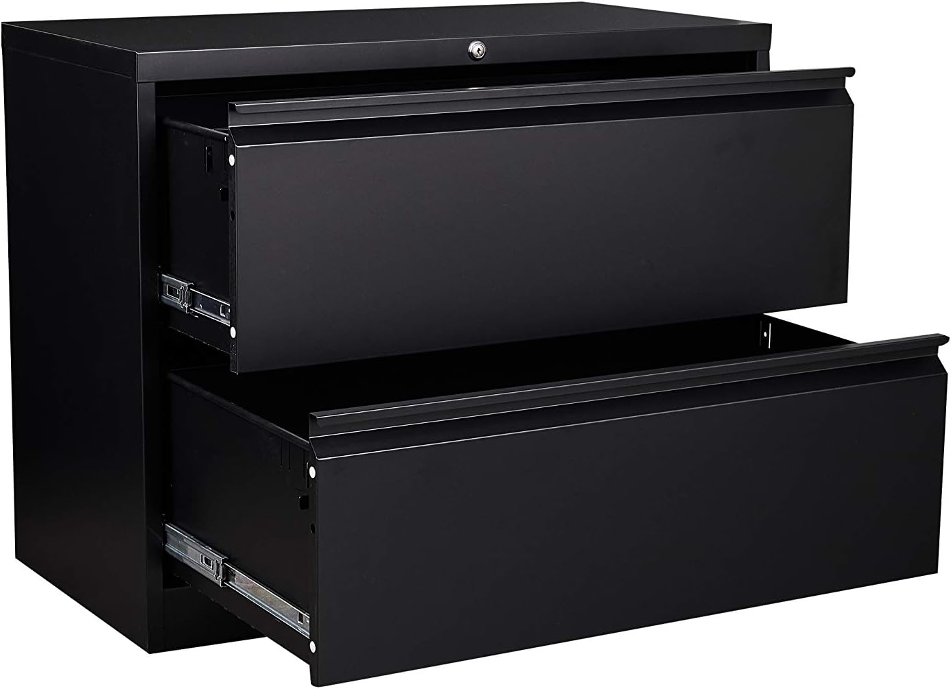 White 2 Drawer Metal Lateral File Cabinet with Lock H2347