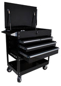 4 Drawer Black Service Cart with Locking Top D376382