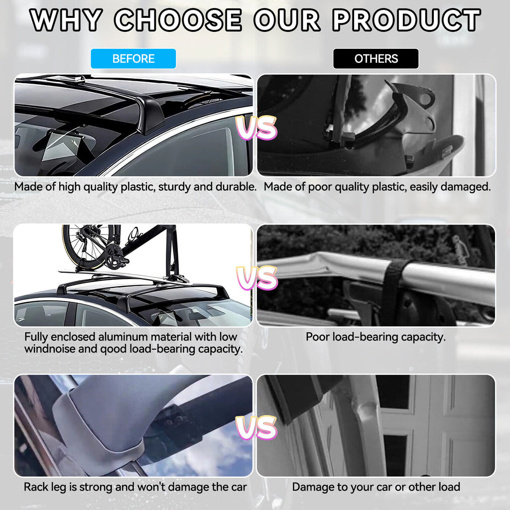 Aluminum Roof Rack Cross Bars for Tesla Model Y 2020-2024 W3920