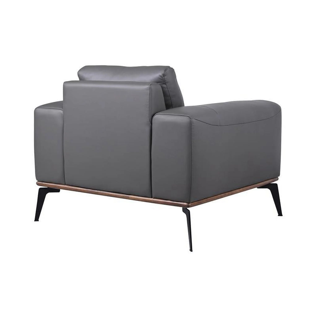 Gray Top Grain Leather Chair S303