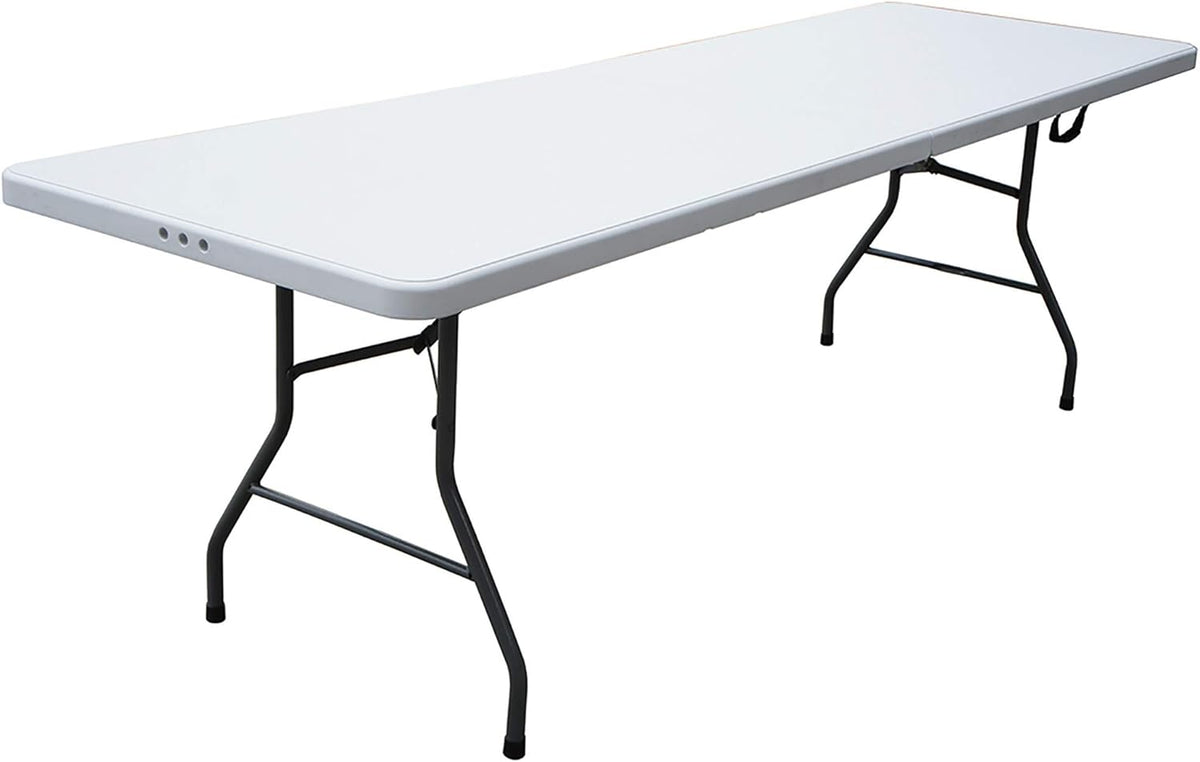 White 8 Foot Plastic Resin Folding Table I944