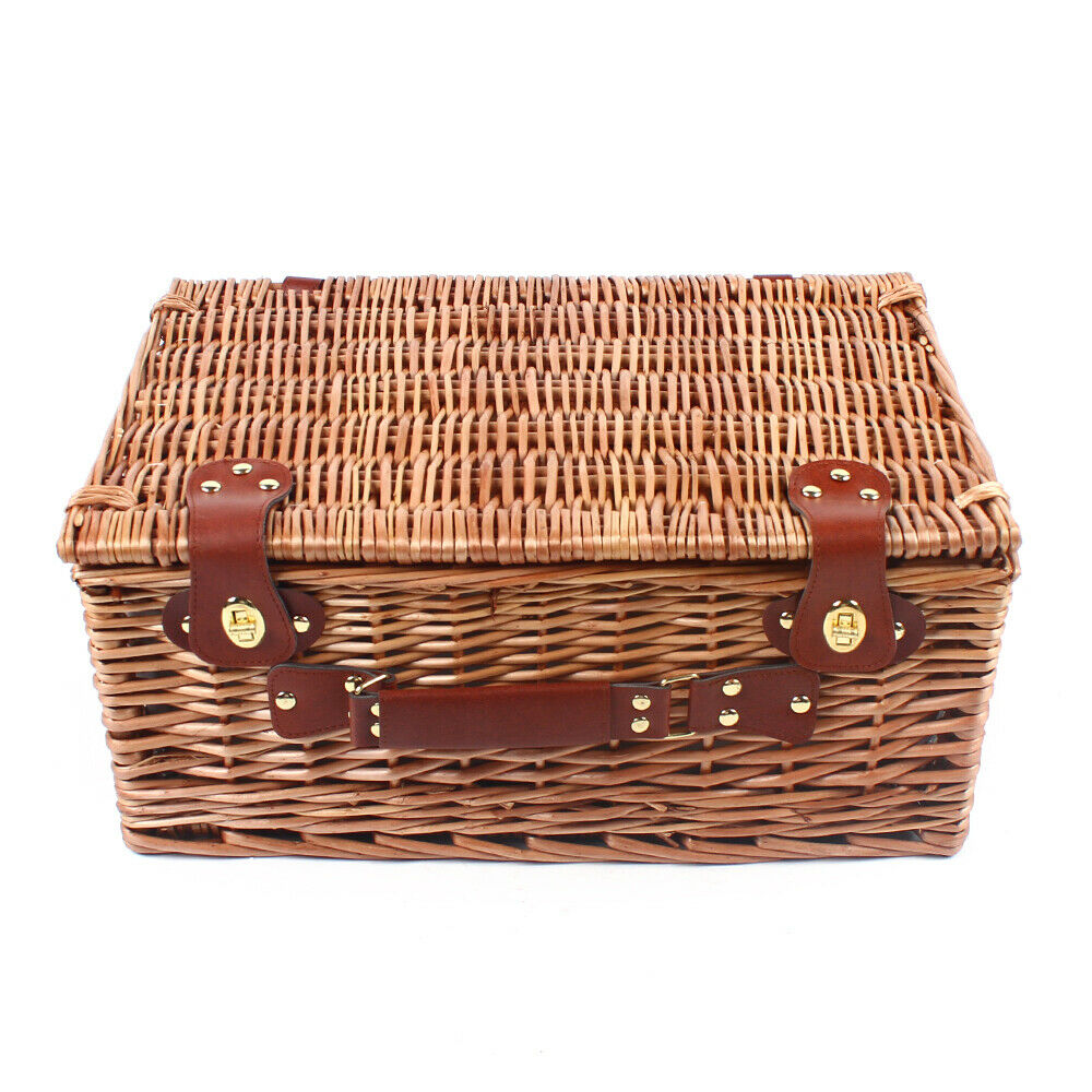 Picnic Basket Camping Essentials Outdoor Tableware Set for 4 Persons N493