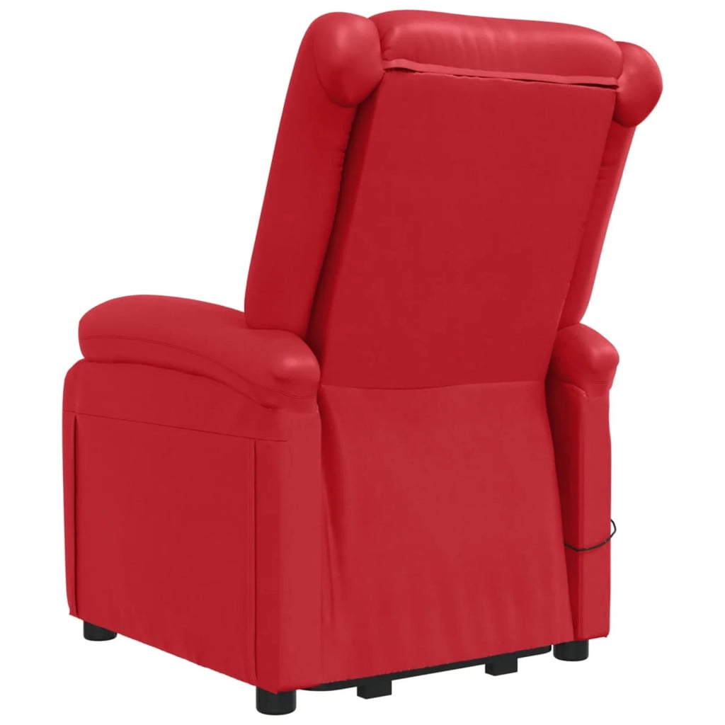 Power Lift Massage Recliner with Adjustable Footrest and Side Pocket, Faux Leather Sofa Chair O12221