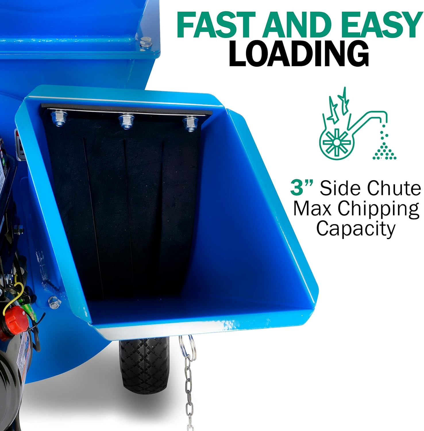 7HP 3 Inch Max Capacity Wood Chipper Shredder Mulcher C6411