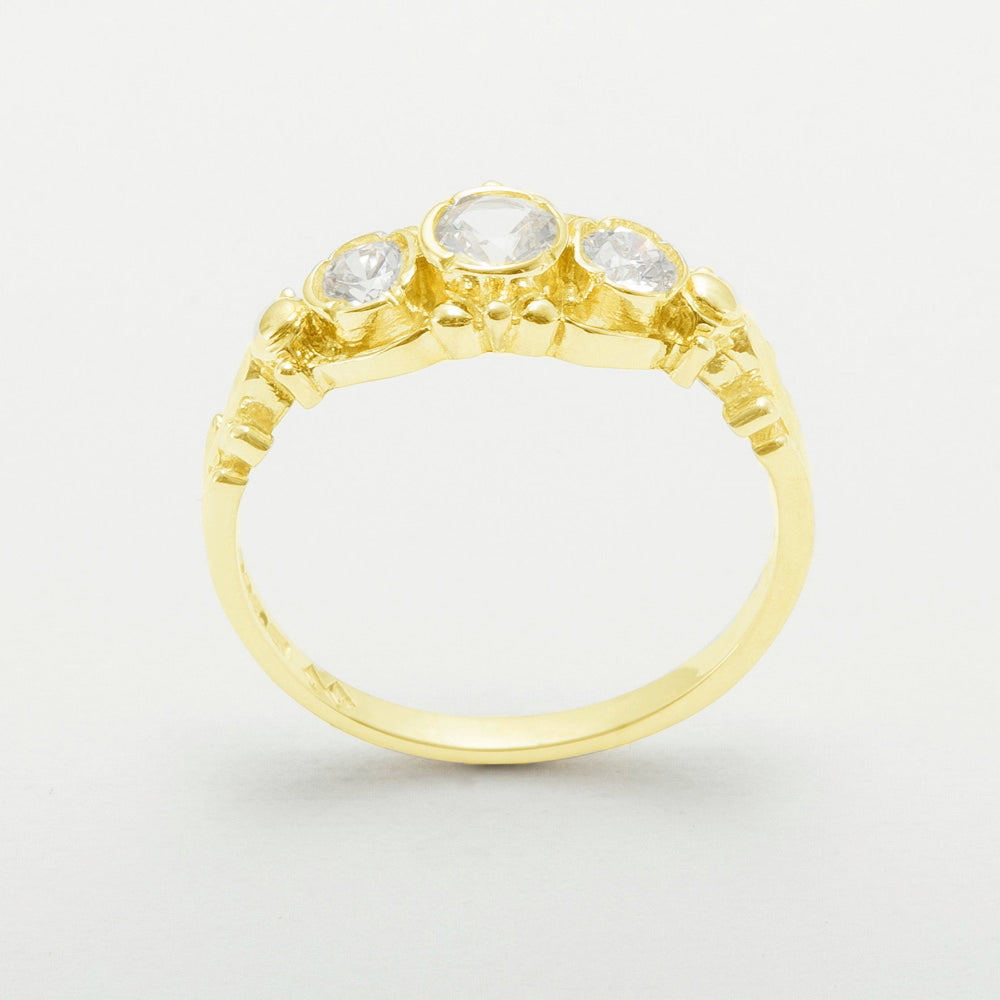 9k Yellow Gold Cubic Zirconia Womens Ring C784