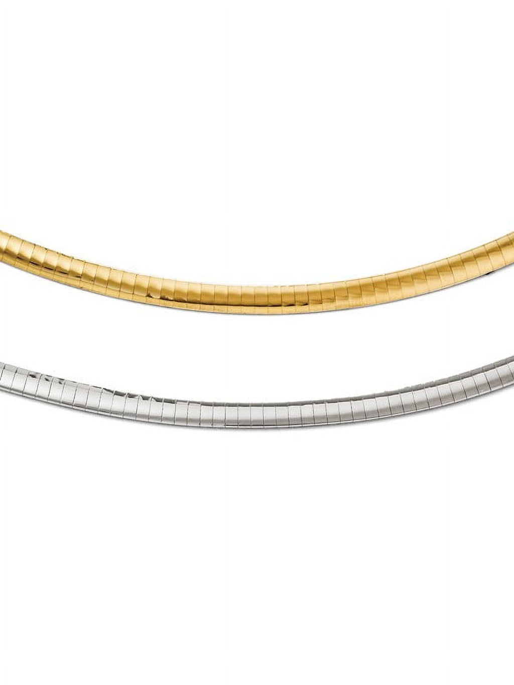 14k Multi-Tone Gold Lightweight Reversible Omega Chain Necklace K104448