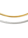14k Multi-Tone Gold Lightweight Reversible Omega Chain Necklace K104448