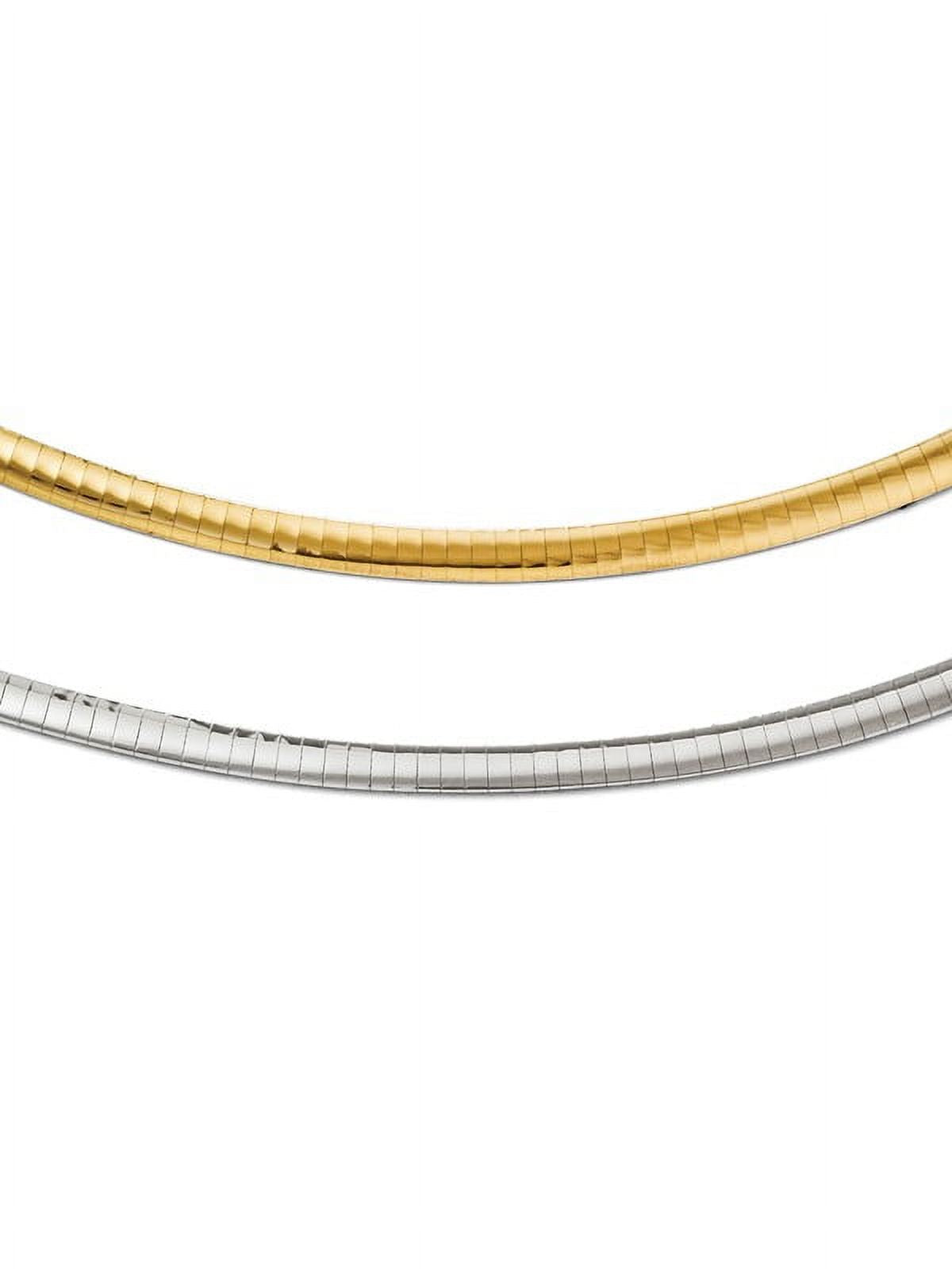 14k Multi-Tone Gold Lightweight Reversible Omega Chain Necklace K104448