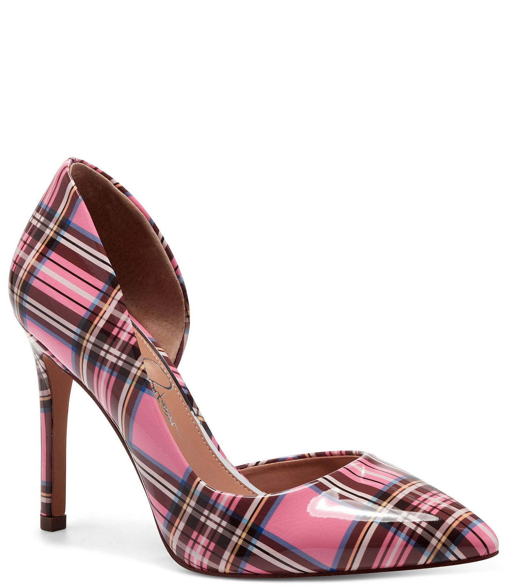 Plaid Print Patent D'Orsay Pumps F711
