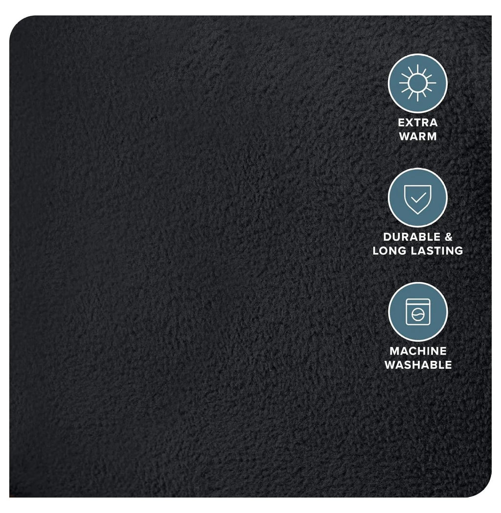 Twin XL Black Deep Pocket Fleece Fitted Sheet A84422