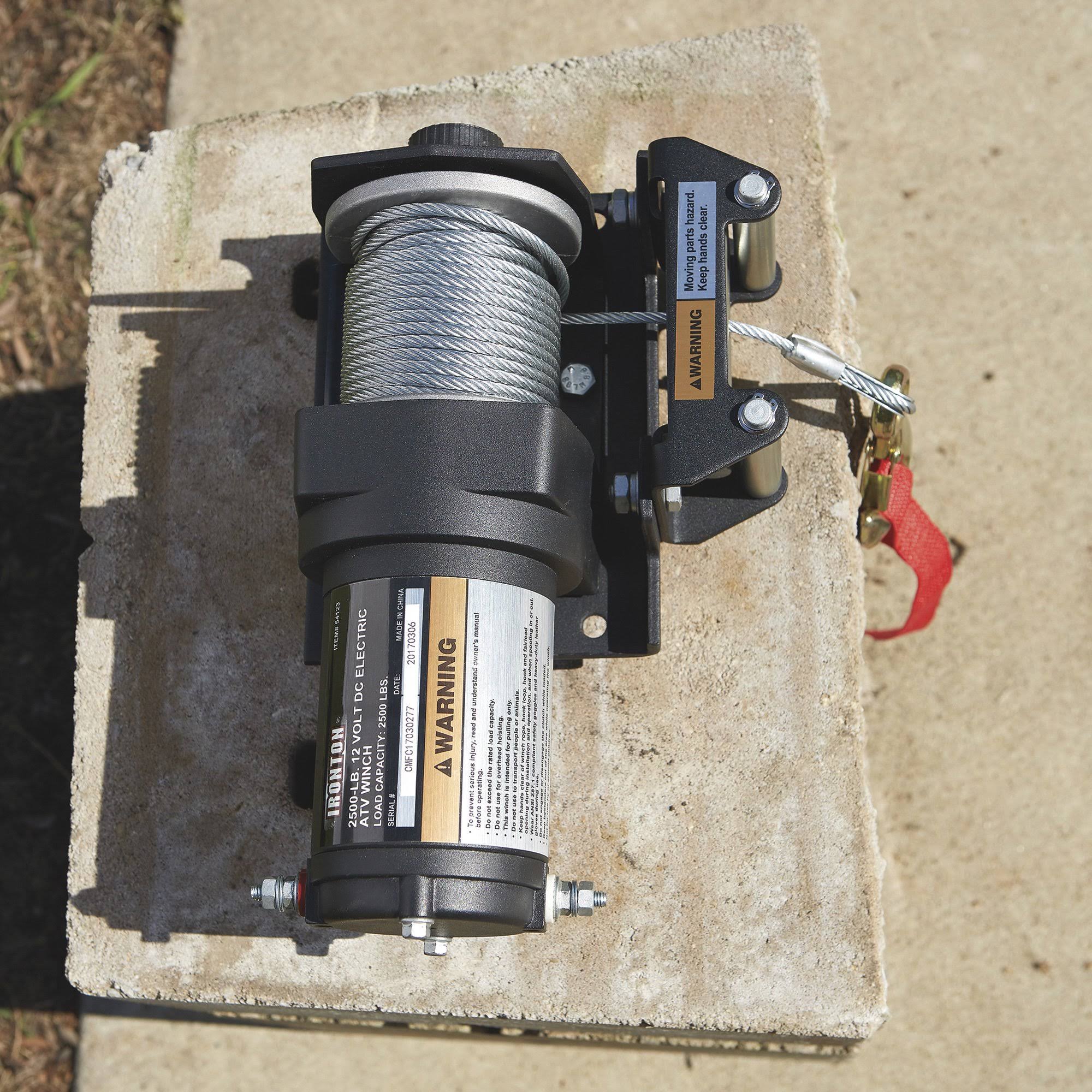 12 Volt DC Electric ATV Winch, 2,500-lb. Capacity, Steel Wire Rope D23363